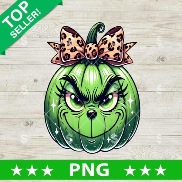 Pumpkin Grinch Face PNG