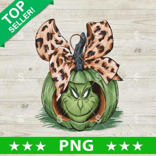 Pumpkin Grinch With Coquette Bow Png