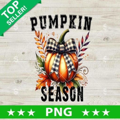 Pumpkin Season With Coquette Bow Autumn PNG