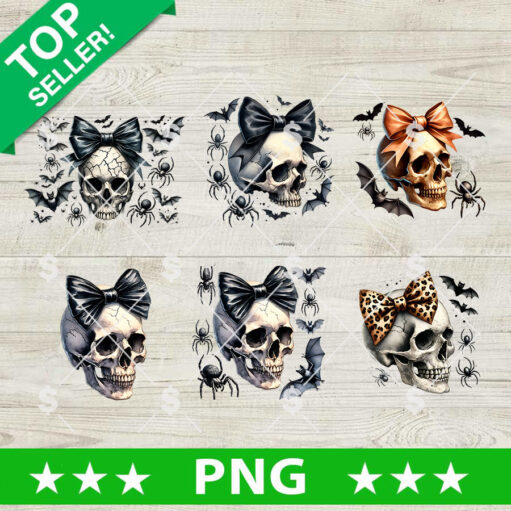 Skull Halloween With Coquette Bundle PNG