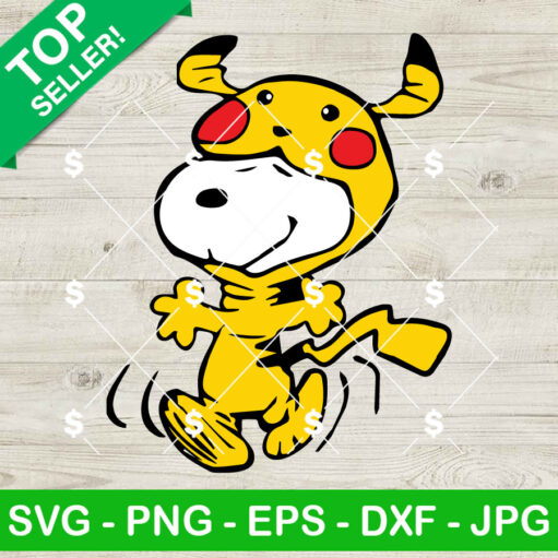 Snoopy And Pikachu Suit Svg