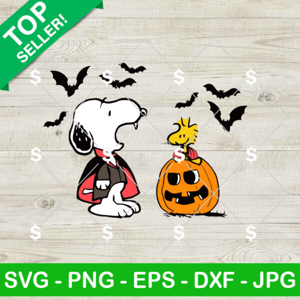 Snoopy And Woodstock Halloween SVG, Snoopy Vampire SVG, Snoopy Pumpkin SVG PNG Digital Files