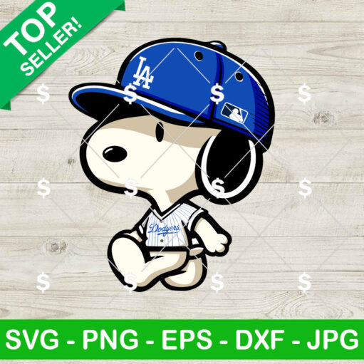 Snoopy Peanuts La Dodgers Baseball Svg