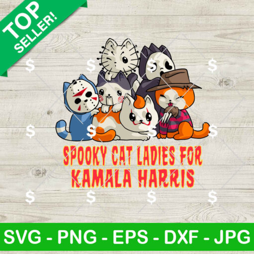 Spooky Cat Ladies For Kamala Harris Svg