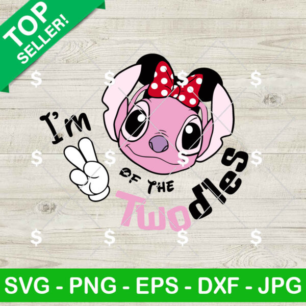 Stitch Angel Birthday Girl SVG, I'm Twodles SVG, Cute Stitch Angel Minniw Bow PNG Files