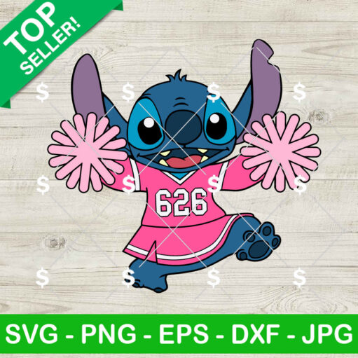 Stitch Girl Cheerleader Svg