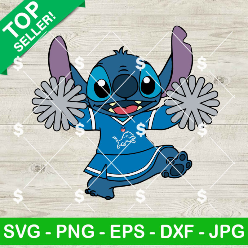 Stitch Girl Detroit Lions Cheerleaders SVG, Stitch Football SVG, Detroit Lions Cheerleader PNG Files