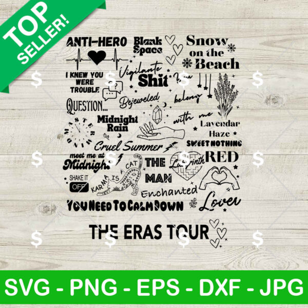 Taylor Songs and Albums Design SVG