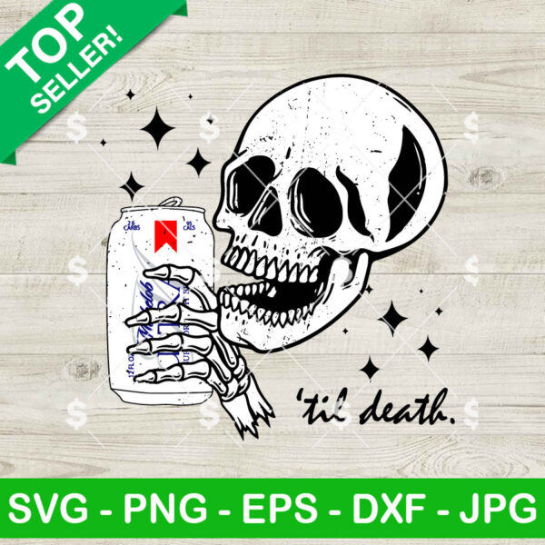 Til Death Skeleton Michelob Ultra Beer SVG, Skeleton Halloween Beer SVG