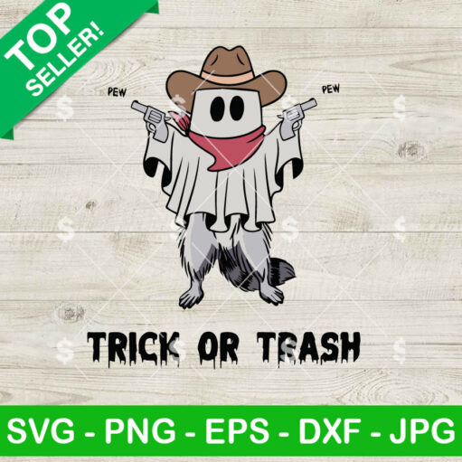 Trick Or Trash Raccoon Cowboy Svg