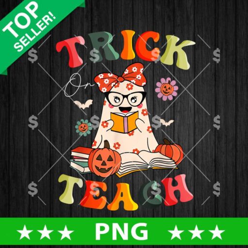 Trick or Teach Ghost Pumpkin Reading PNG