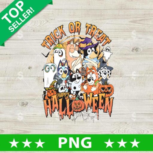 Trick Or Treat Halloween Bluey Characters Png