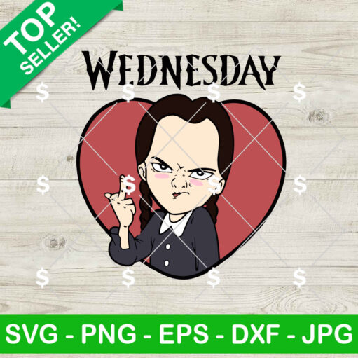 Wednesday Addams Middle Finger SVG