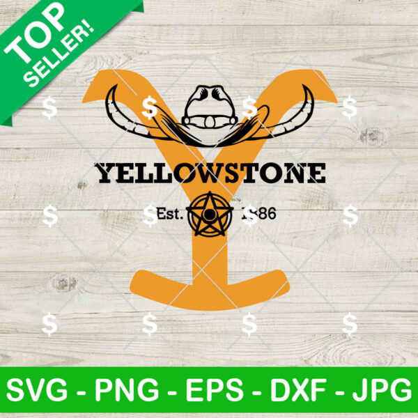 Yellowstone Dutton Ranch Cowboy Logo SVG