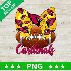Cardinals Football Coquette PNG, Coquette Bow Football Sublimation PNG