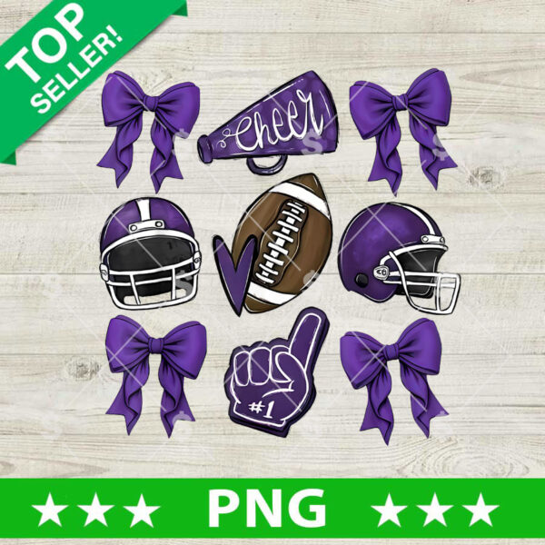 Football Coquette Bow Cheerleader PNG, Cheerleader Coquette Bow Sublimation PNG