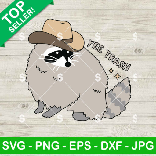 Yee Trash Raccoon Cowboy Svg