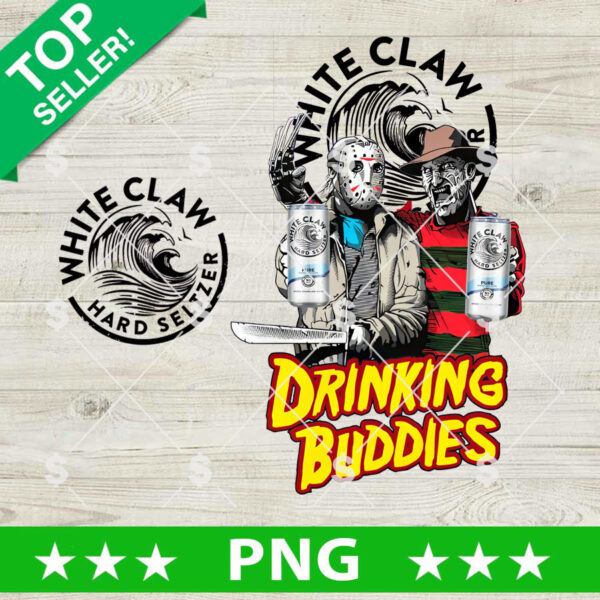 Jason Voorhees And Michael Myers Drinking buddies White Claw Beer PNG, Drinking Horror White Claw Beer PNG
