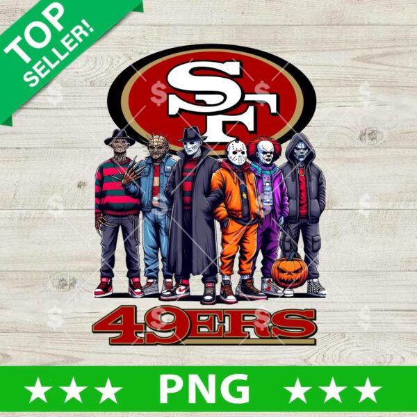 Horror Friends San Francisco 49ers PNG, Horror NFL Halloween PNG, Scary Movie Friends PNG