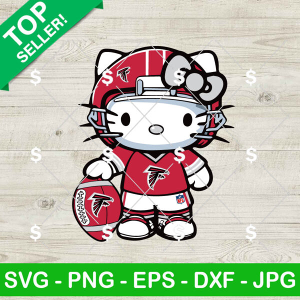 Atlanta Falcons Hello Kitty Football Player SVG, Hello Kitty Football NFL SVG, Kitty Cat NFL SVG