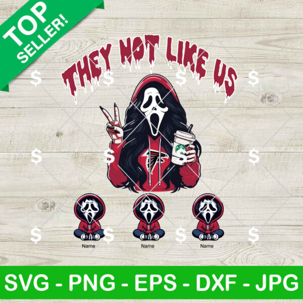 They Not Like Us Atlanta Falcons Football SVG, Ghostface Mama They Not Like Us SVG, NFL Ghostface Mama And Kids SVG