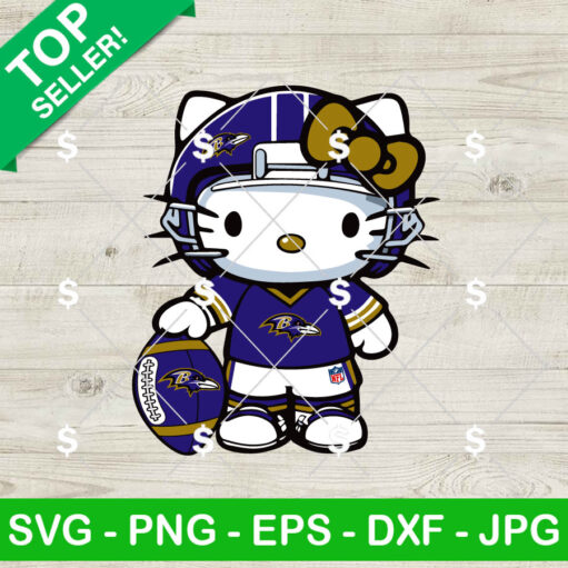 Baltimore Ravens Hello Kitty Football Player SVG