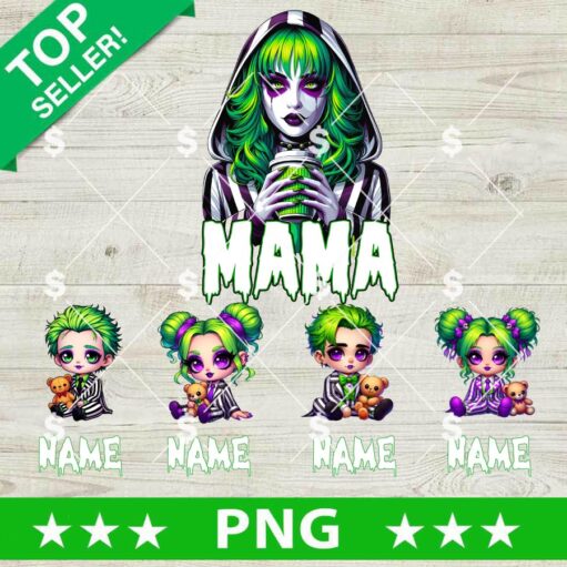 Beetlejuice Mama And Kids PNG