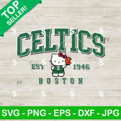 Boston Celtics Hello Kitty SVG, Hello Kitty Basketball SVG, Boston Celtics Est 1946 SVG