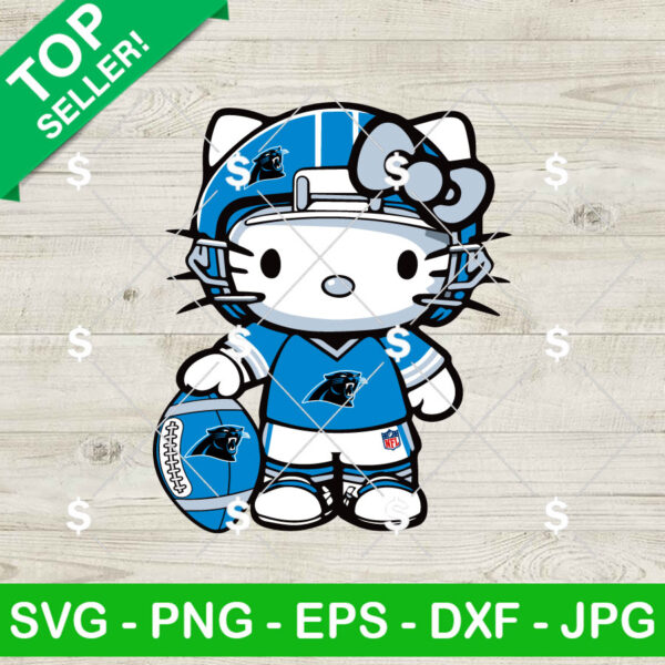 Carolina Panthers Hello Kitty Football Player SVG, Hello Kitty Football NFL SVG, Cute Kitty NFL SVG