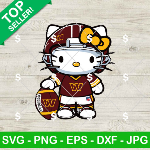 Hello Kitty Washington Commanders Football Player SVG