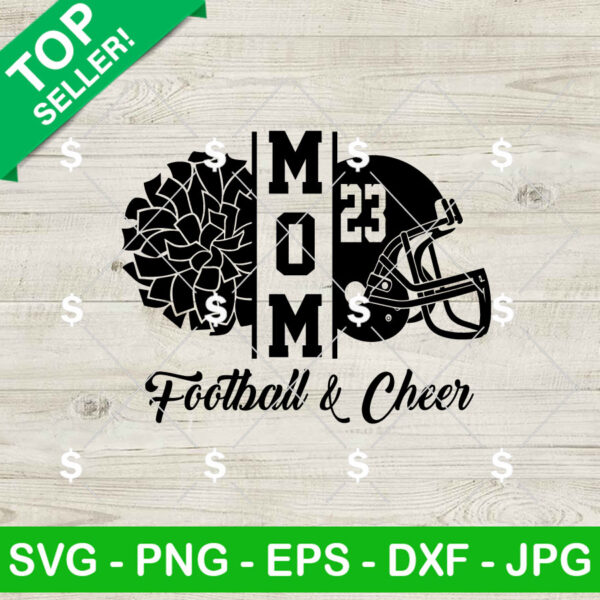 Custom Football And Cheer Mom SVG, Football Mom SVG, Football Mom Cheerleader SVG