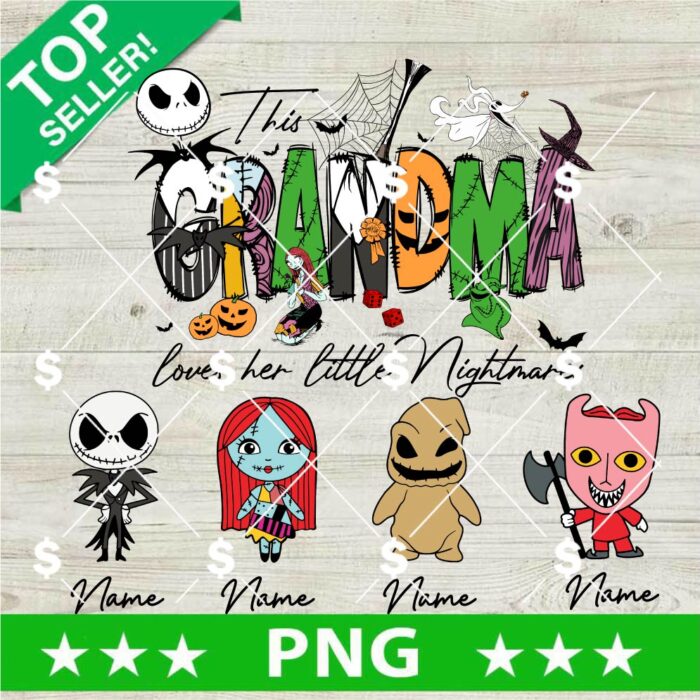 Custom This Grandma Loves Her Little Nightmares PNG, Horror Mama PNG, Little Horror Nightmare PNG