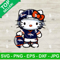 Denver Broncos Hello Kitty Football SVG, Hello Kitty NFL Football Player SVG, Kitty Sport Team SVG