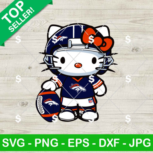 Denver Broncos Hello Kitty Football SVG