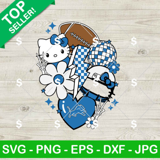 Detroit Lions Kitty Football SVG