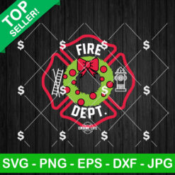 Firefighter Christmas Maltese SVG