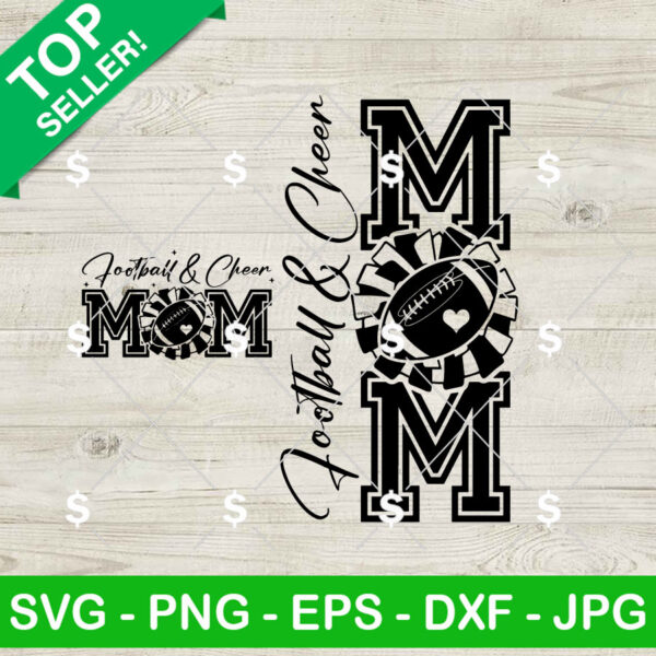 Football And Cheer Mom SVG Bundle, Football Mom SVG, Cheer Mom SVG