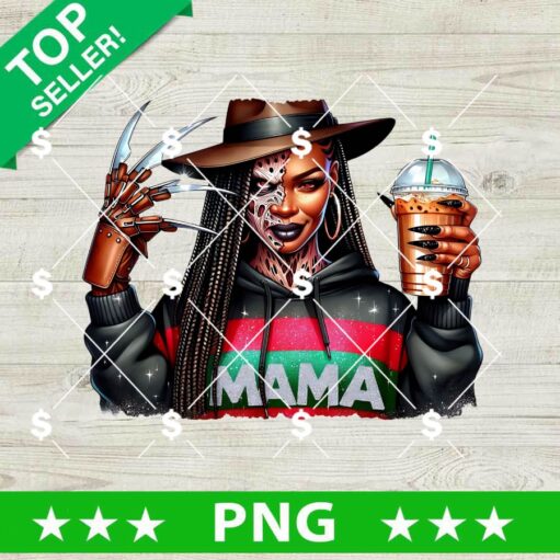 Freddy Krueger Black Horror Mama PNG