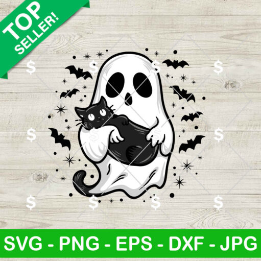 Ghost And Black Cat Svg