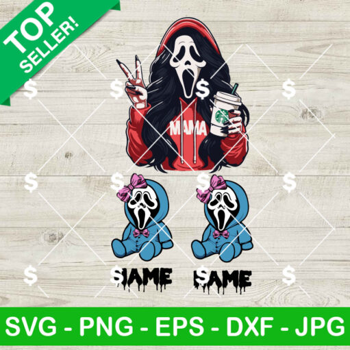 Ghostface Horror Mama And Baby Girls SVG