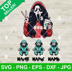 Ghostface Horror Mama And Kids SVG, Scream Ghostface Mama SVG, Mama Ghostface Coffee SVG