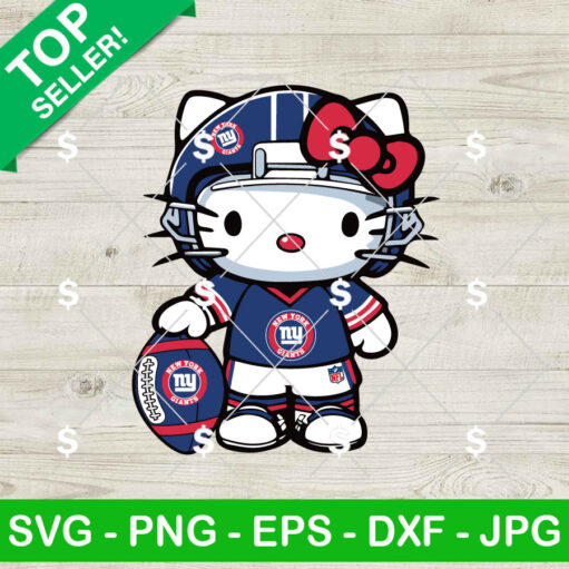 Hello Kitty NY Giants Football Player SVG