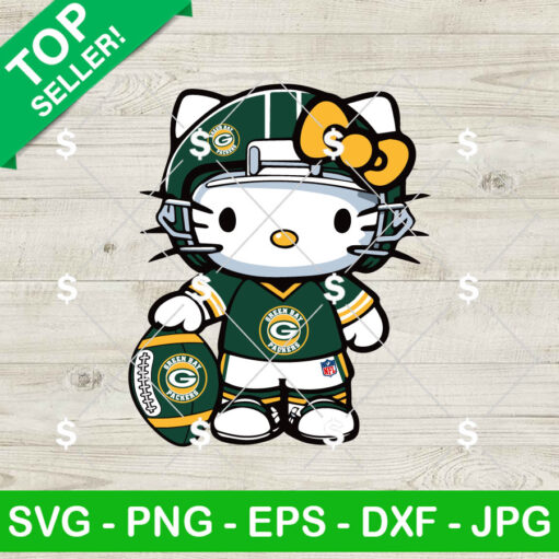 Green Bay Packers Kitty Football Player SVG