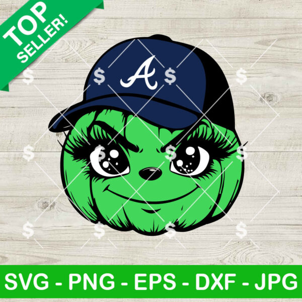 Grinch Atlanta Braves MLB Baseball SVG, Grinch Face MLB Baseball SVG, MLB Team SVG
