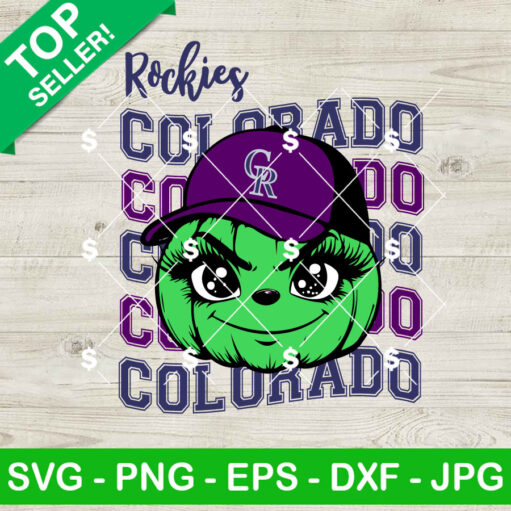 Grinch Face Colorado Rockies Baseball Svg