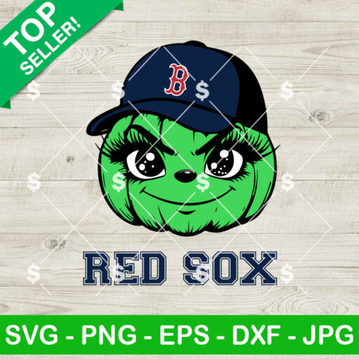 Grinch Pumpkin Boston Red Sox MLB SVG