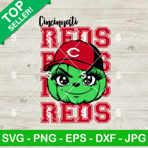 Grinch Pumpkin Cincinnati Reds Baseball SVG