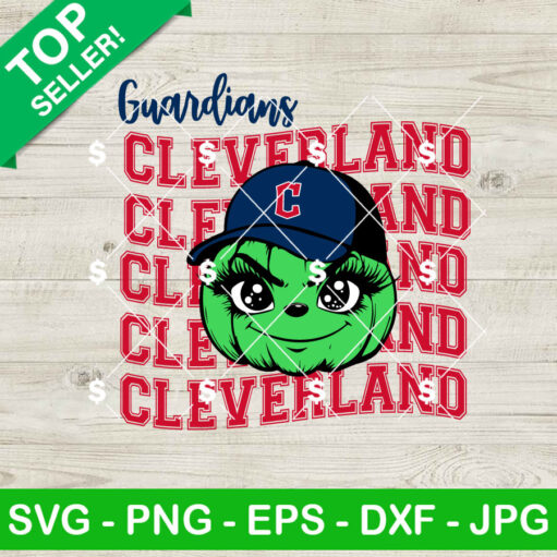 Grinch Pumpkin Cleveland Guardians Baseball Svg