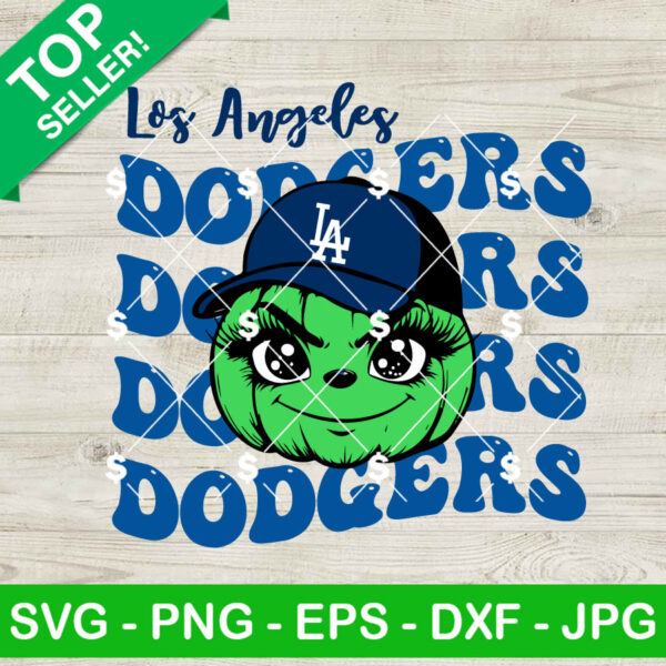 Grinch Pumpkin LA Dodgers Baseball SVG, Grinch MLB Baseball SVG, Los Angeles Dodgers MLB SVG