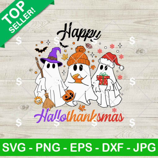 Happy Hallothanksmas Ghost Svg